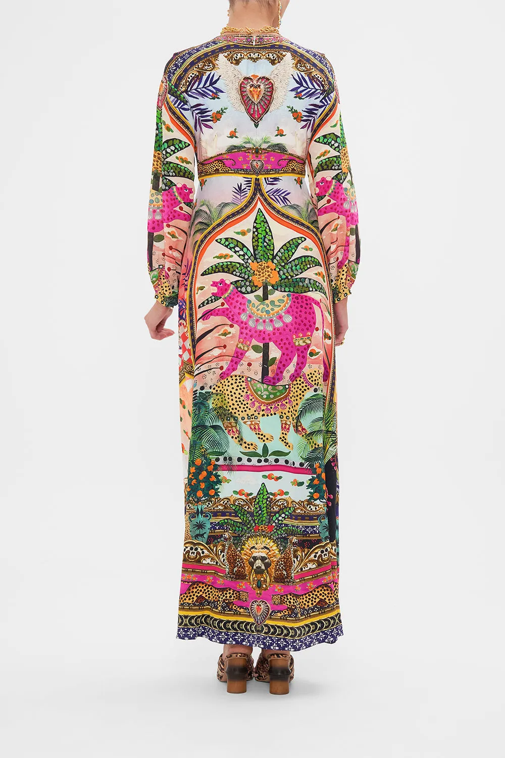 PRINTED LANTERN SLEEVE DRESS ALESSANDROS ATLANTIS
