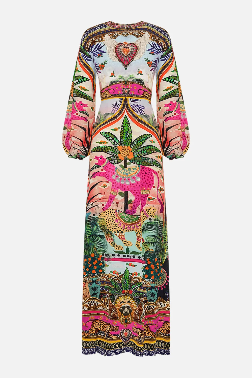 PRINTED LANTERN SLEEVE DRESS ALESSANDROS ATLANTIS