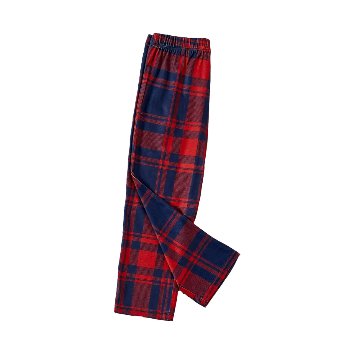 "Family Christmas 2024" Printed Red and Blue Plaid Christmas Matching Pajamas