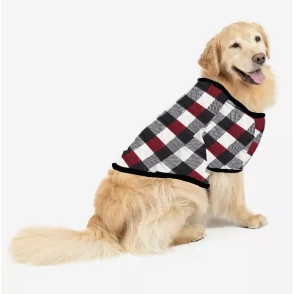 "We are Family" Santa Hat Monogram Print Letter Red & Black & Grey & White Plaid Family Matching Pajamas