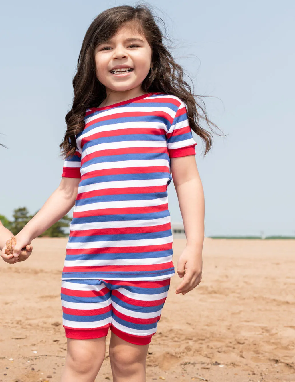 Red White & Blue Stripes Matching Family Pajama Set