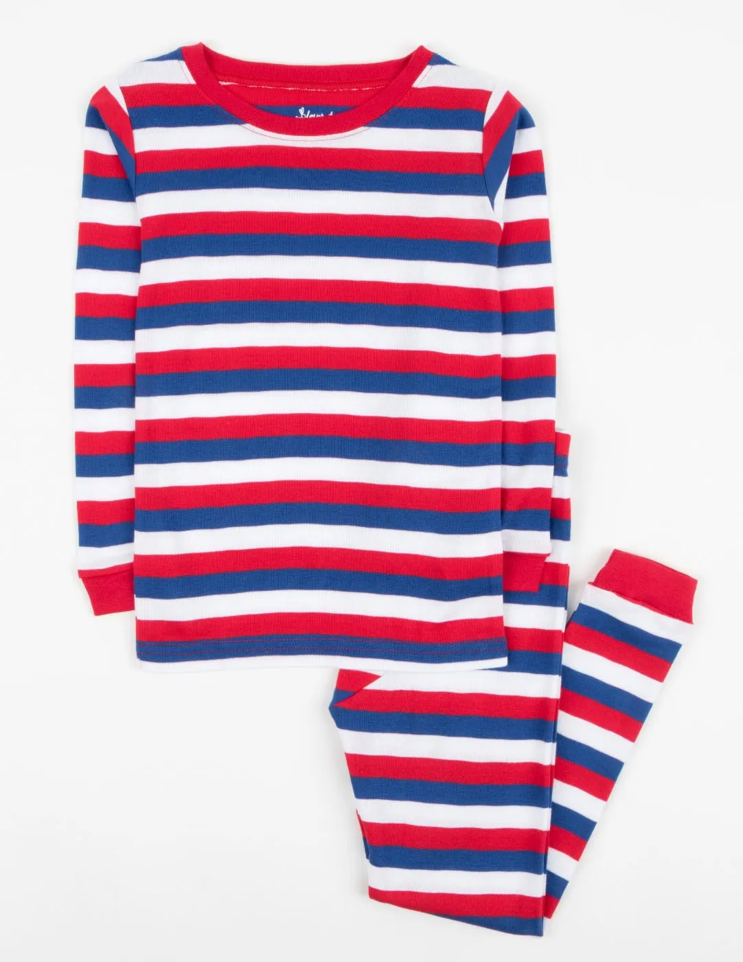 Red White & Blue Stripes Matching Family Pajama Set
