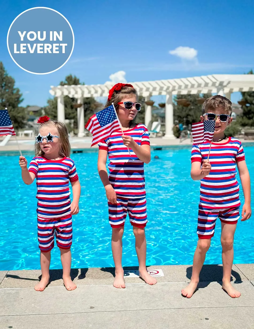 Red White & Blue Stripes Matching Family Pajama Set