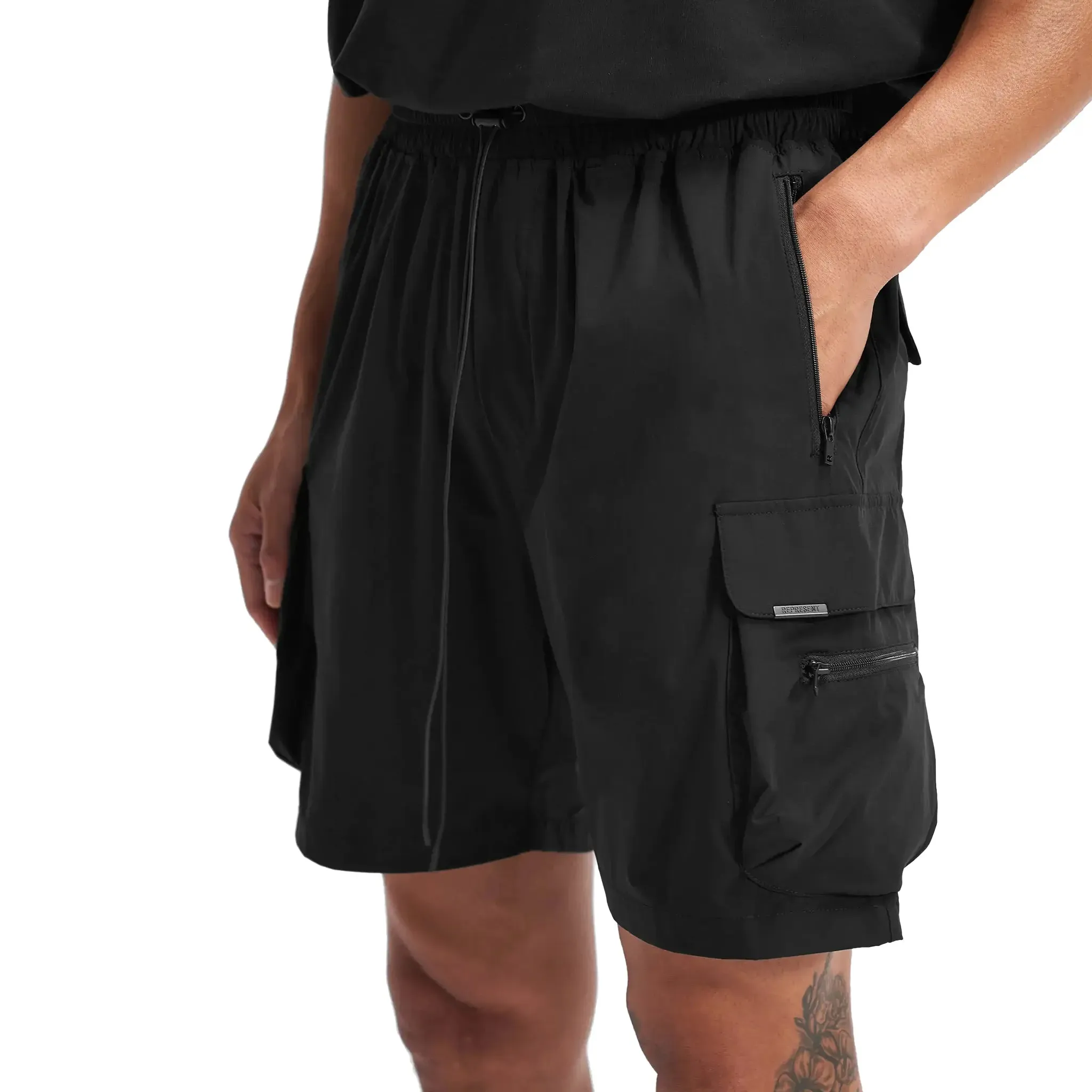 Represent 247 Black Shorts