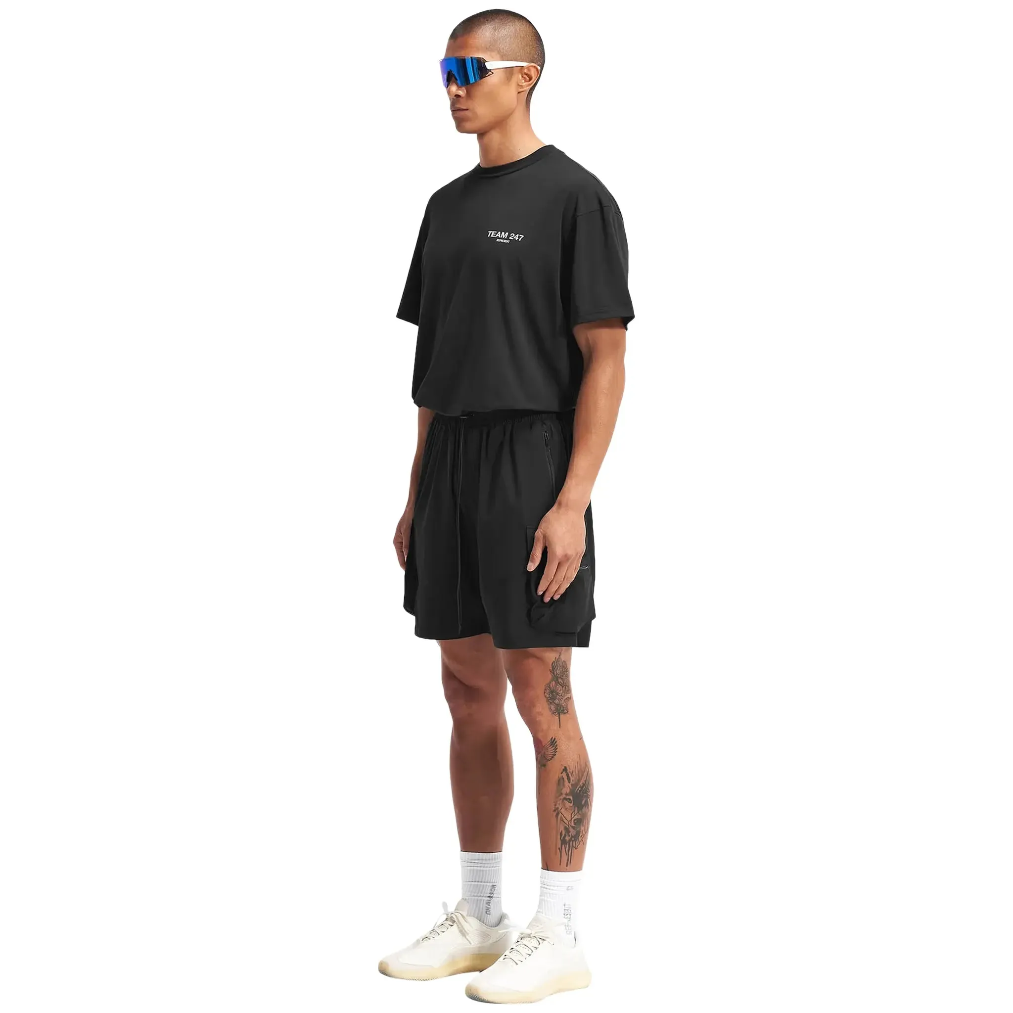 Represent 247 Black Shorts