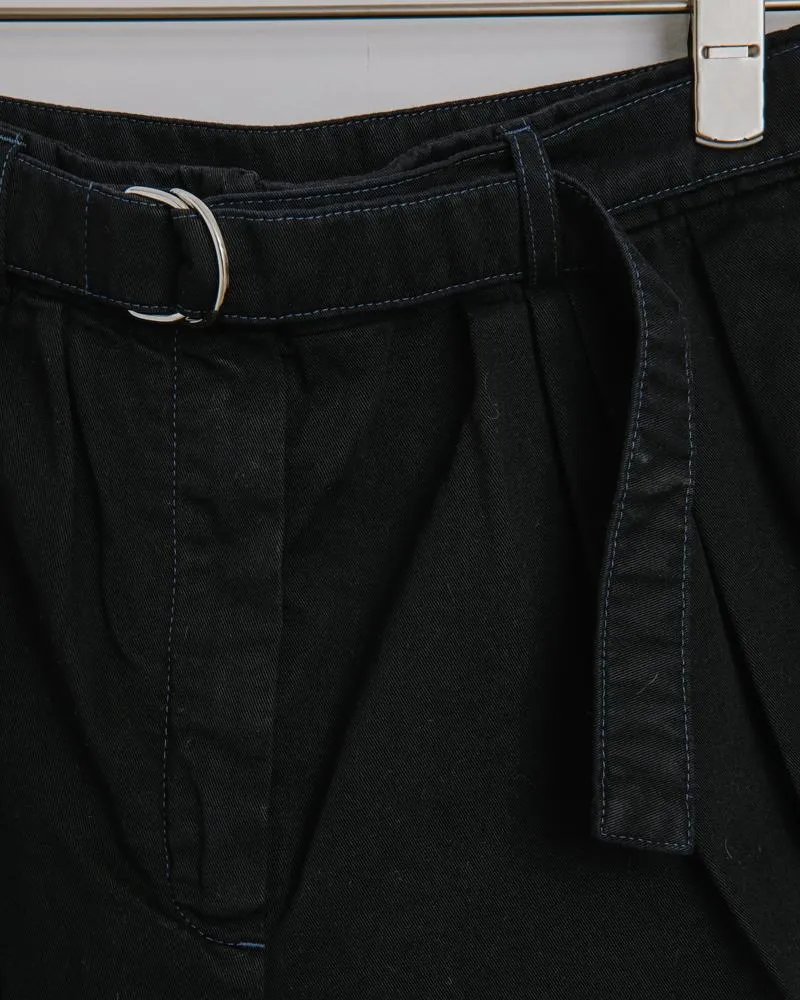 Rowanne Cotton Twill Shorts in Black