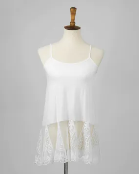 Ruffle lace top extender in ivory