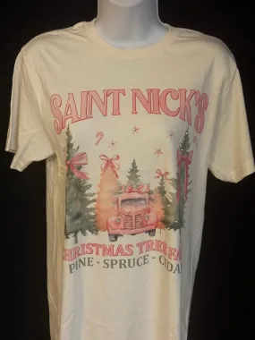 Saint Nick's Christmas Tree Farm with Rhinestones T-Shirt