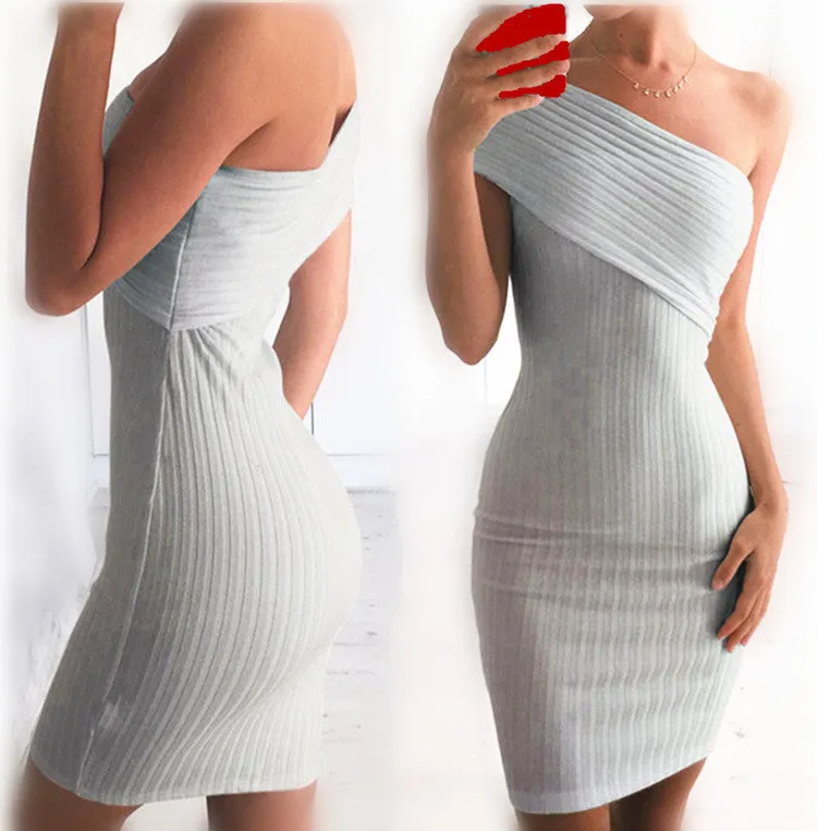 Sexy One Shoulder Bodycon Short Dress