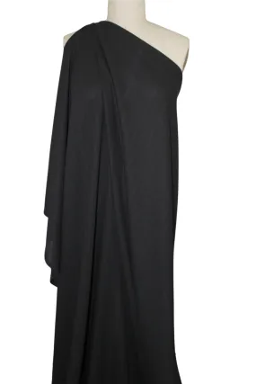 Shadow Pinstripe Tropical Wool Crepe - Black/Gray