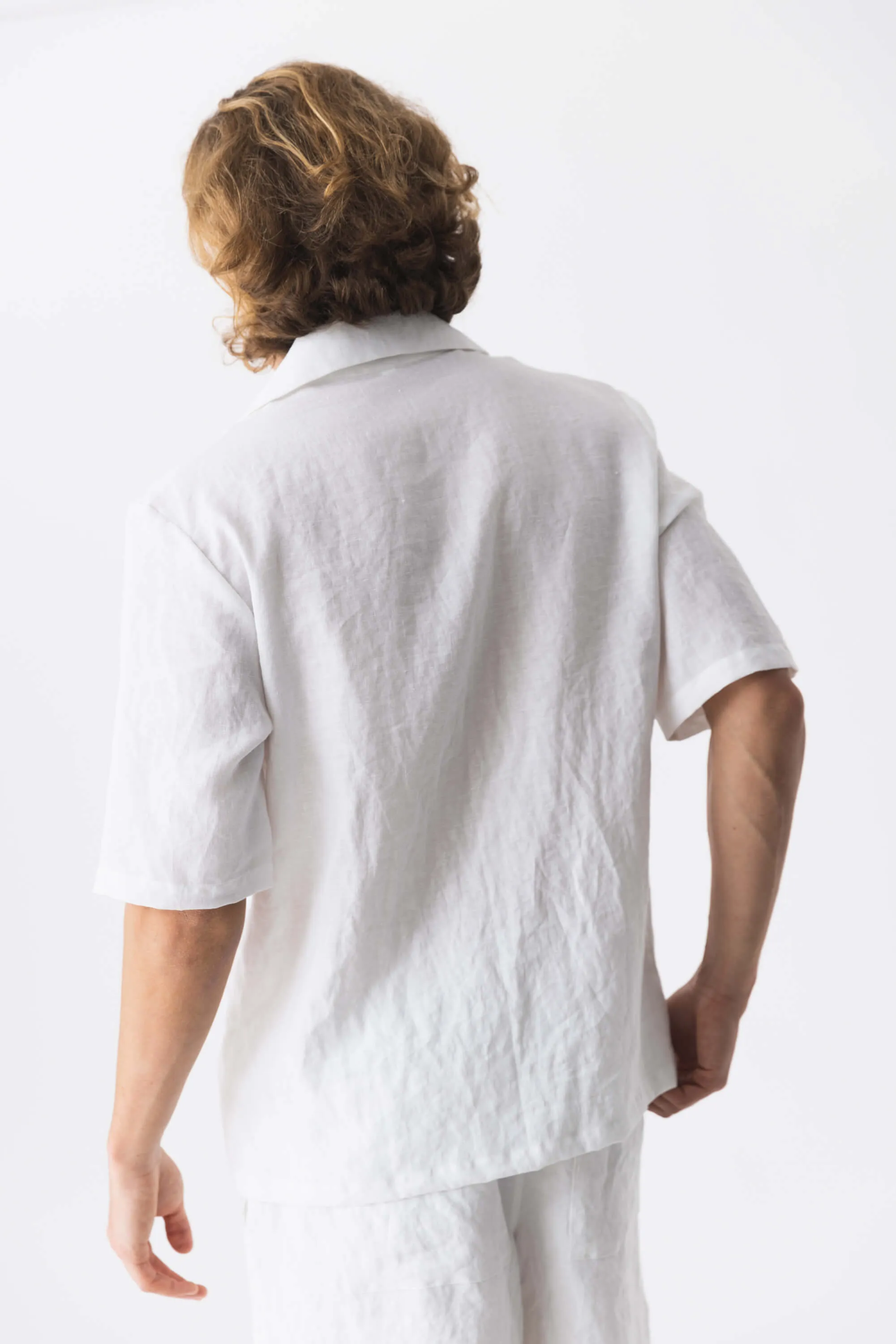 Short-sleeved linen pajamas lead grey - Emanuel