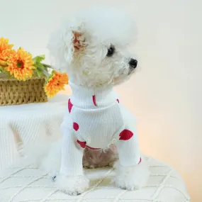 Snuggle Up Collection: Pet Spring and Autumn Love High Neck Elastic Pullover Pajamas - Cozy Home Clothes for Small to Medium Dogs and Cats
