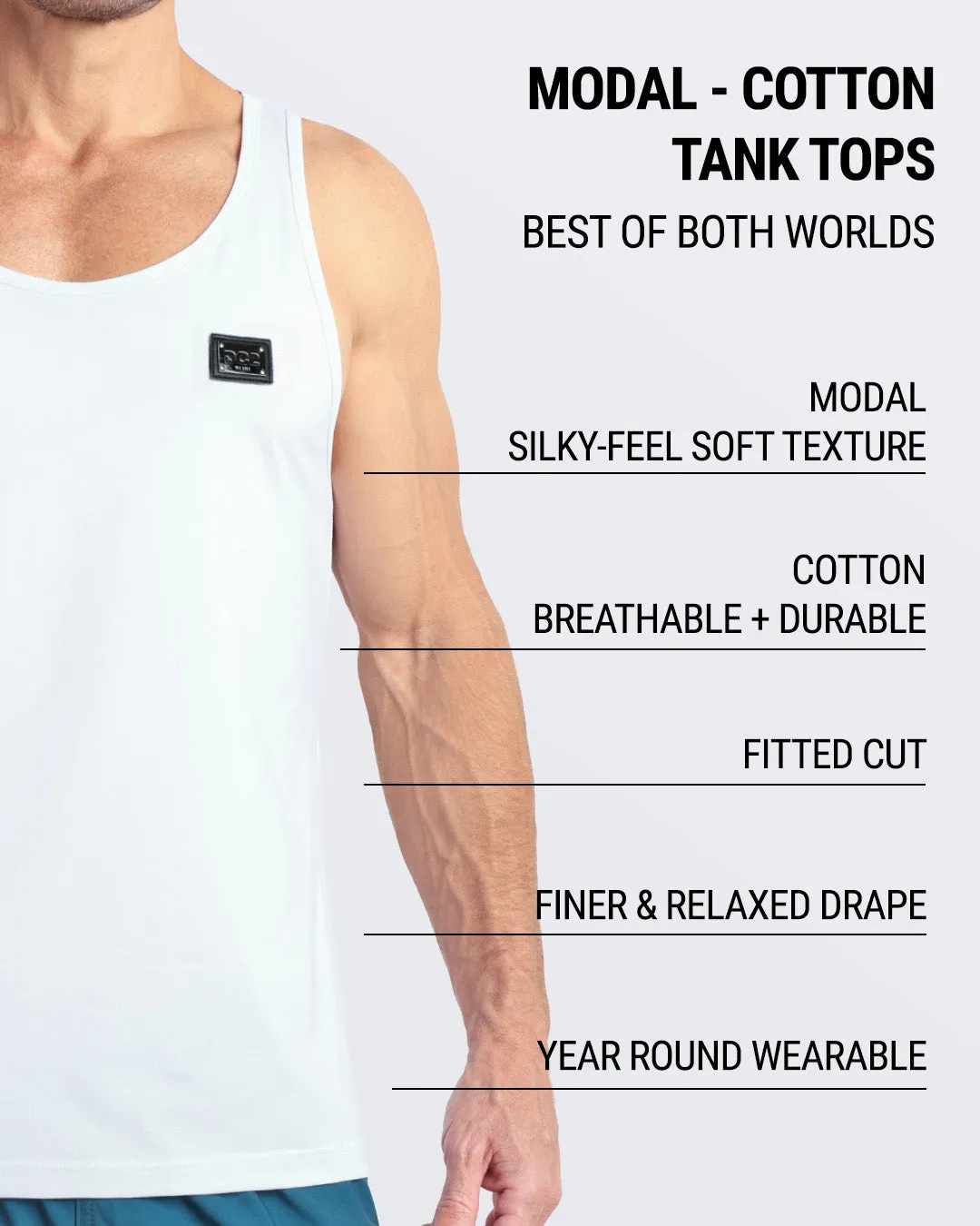 SOFT WHITE - Modal Cotton Tank Top