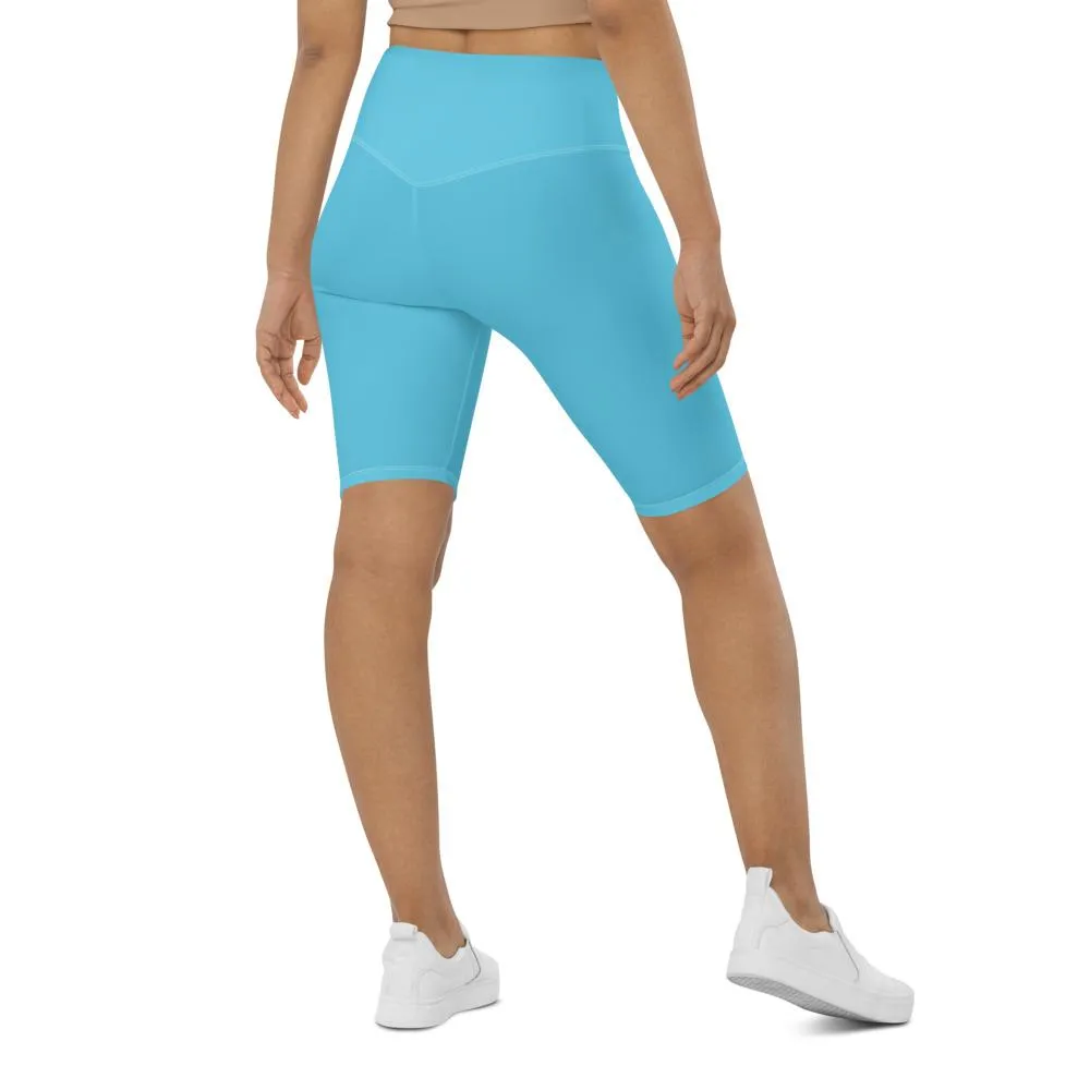Solid Baby Blue Bike Shorts