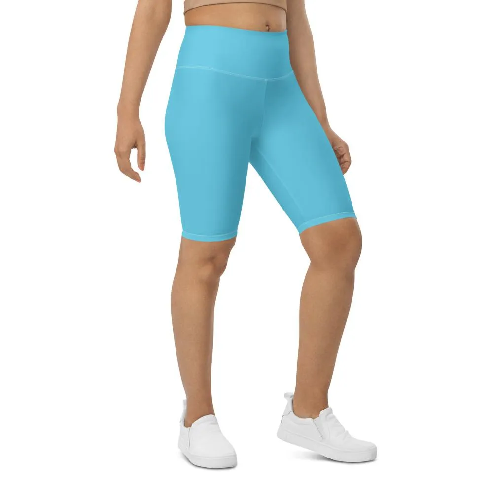 Solid Baby Blue Bike Shorts