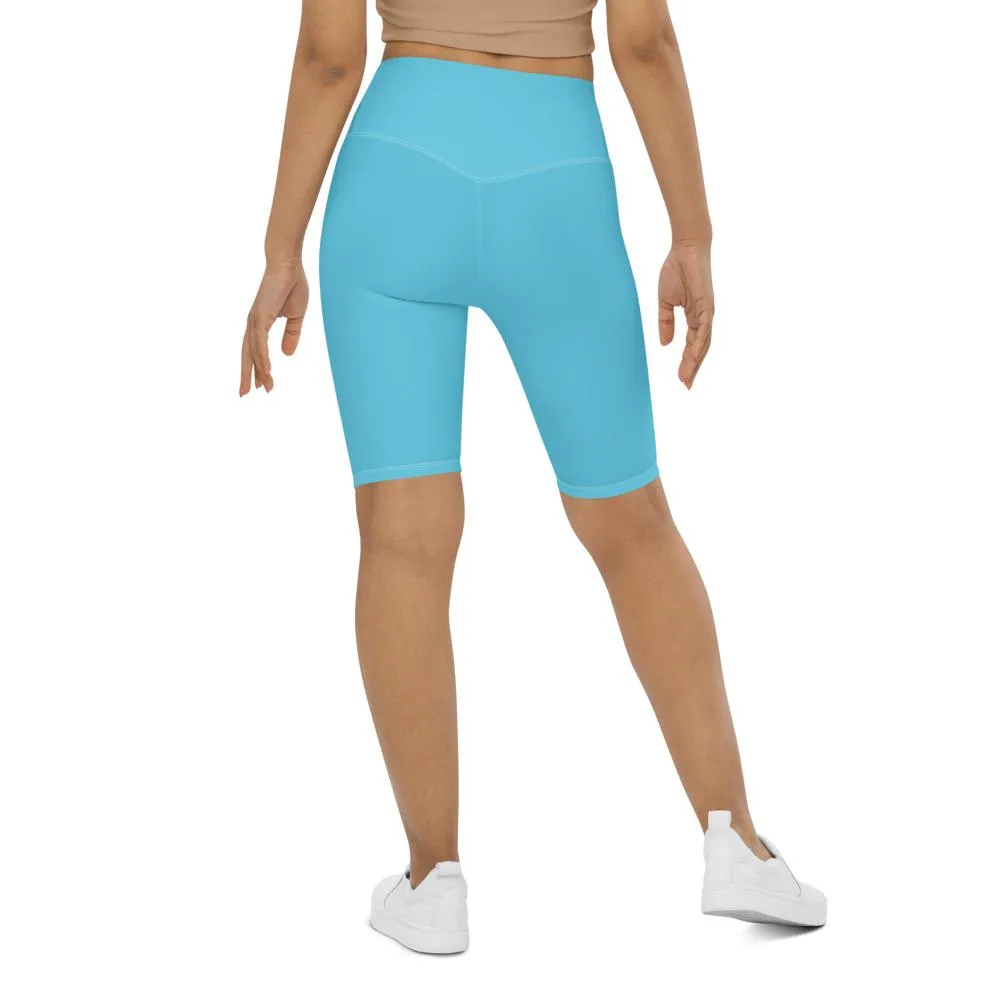 Solid Baby Blue Bike Shorts