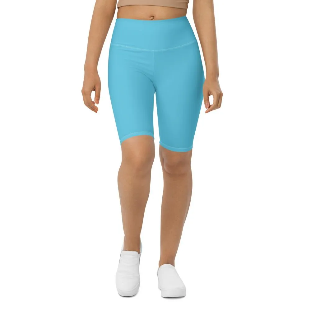 Solid Baby Blue Bike Shorts