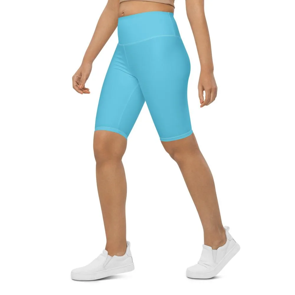 Solid Baby Blue Bike Shorts