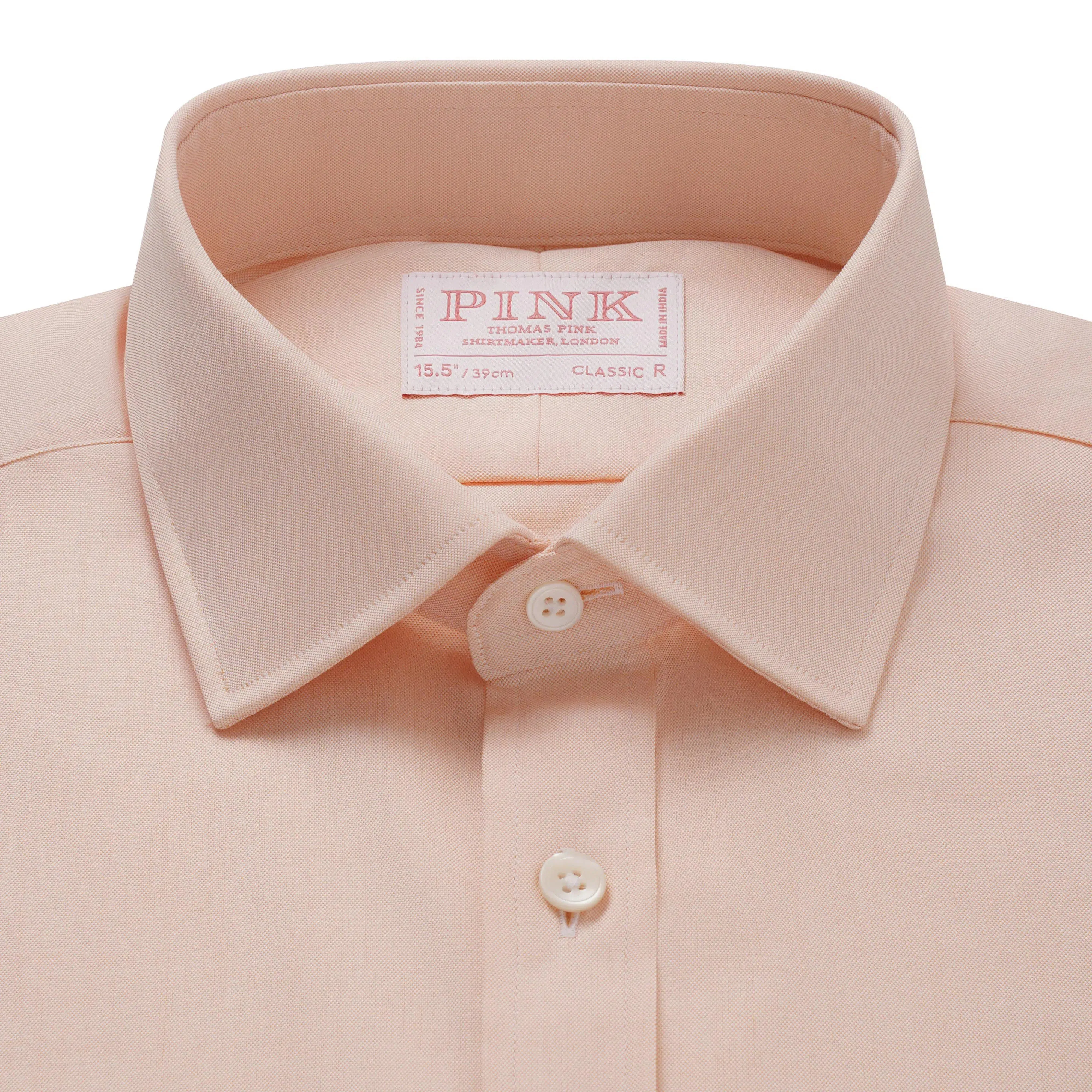 Thomas Pink Classic Fit Formal Cambridge Cotton Shirt Pale Orange/White