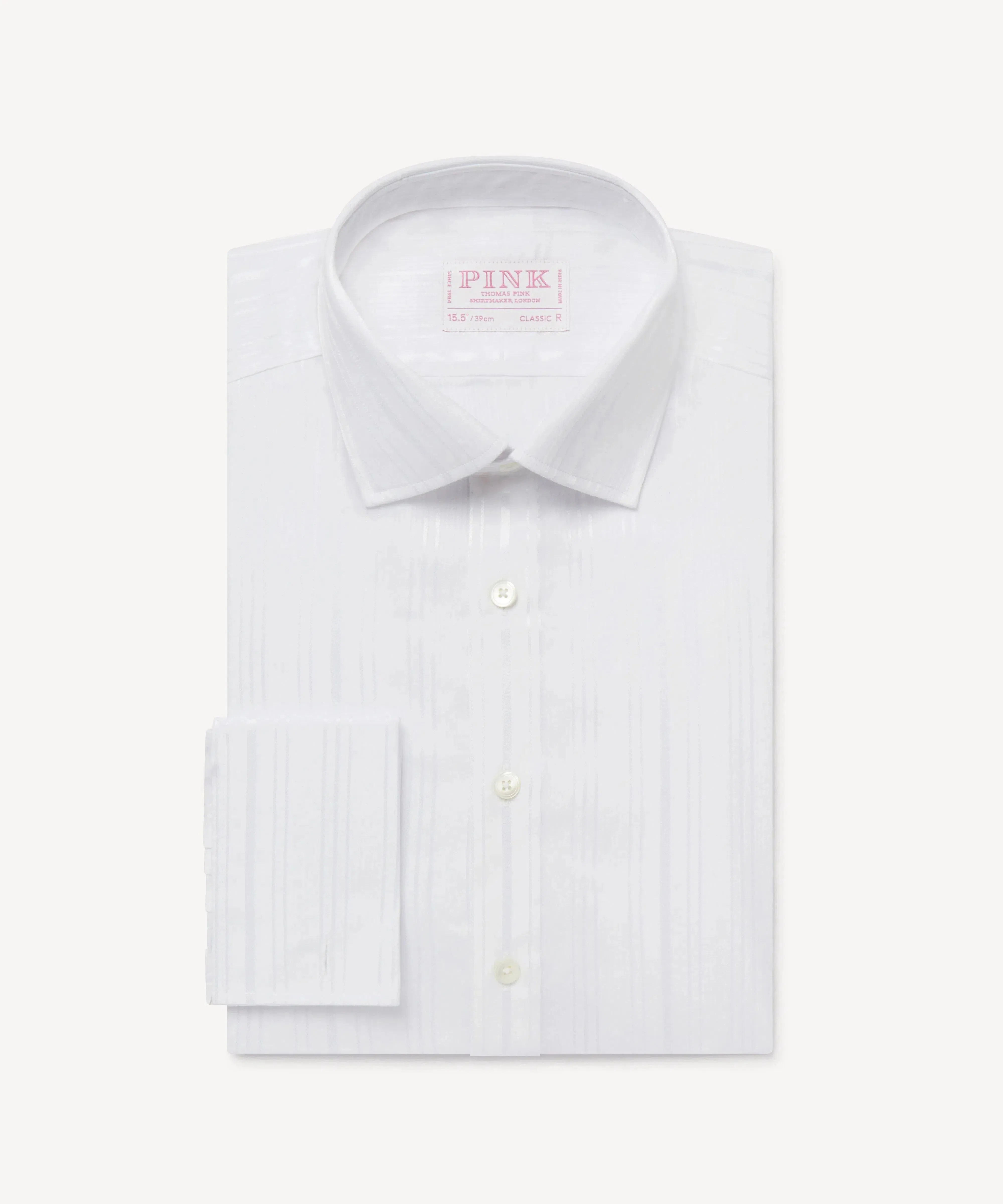 Thomas Pink Classic Fit Formal Satin Textured Stripe Shirt