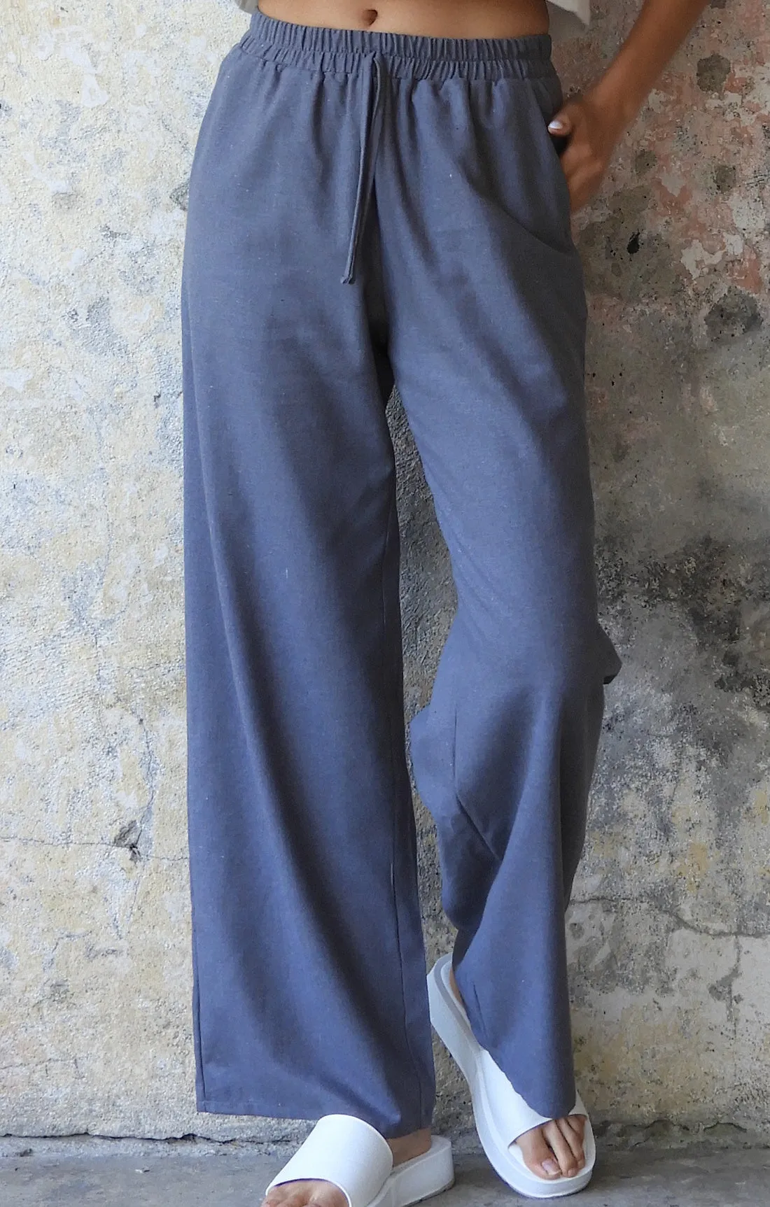 TRINITY Linen Blend Women's Pants (Almond Green, Dark Gray, Windsor Tan)