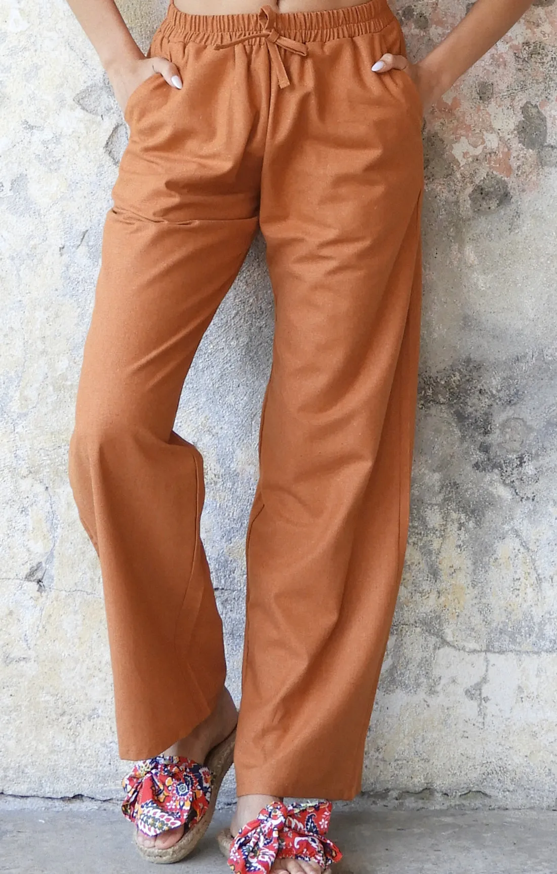 TRINITY Linen Blend Women's Pants (Almond Green, Dark Gray, Windsor Tan)