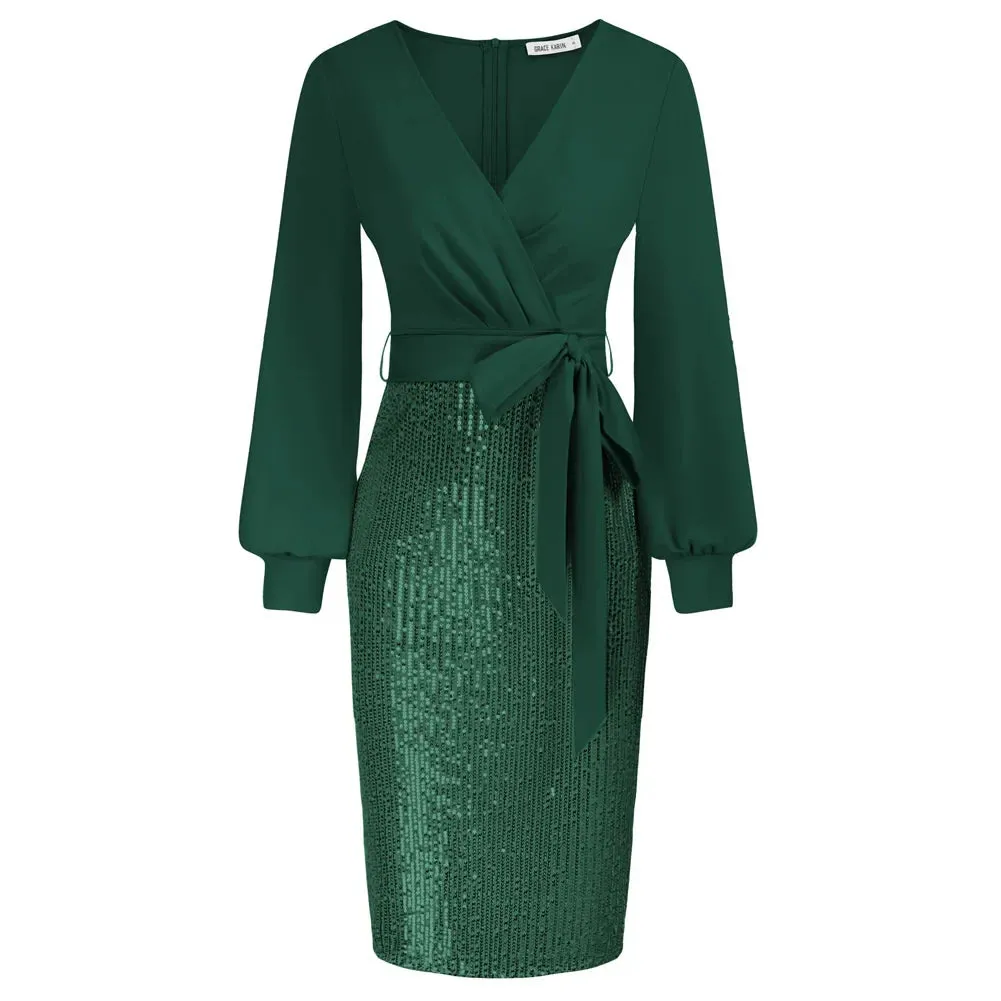 Vienne – Ruched Paillettenkleid für Damen