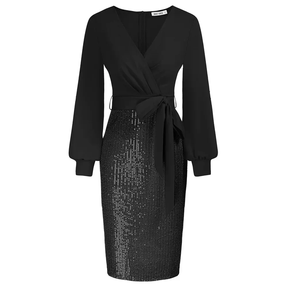 Vienne – Ruched Paillettenkleid für Damen