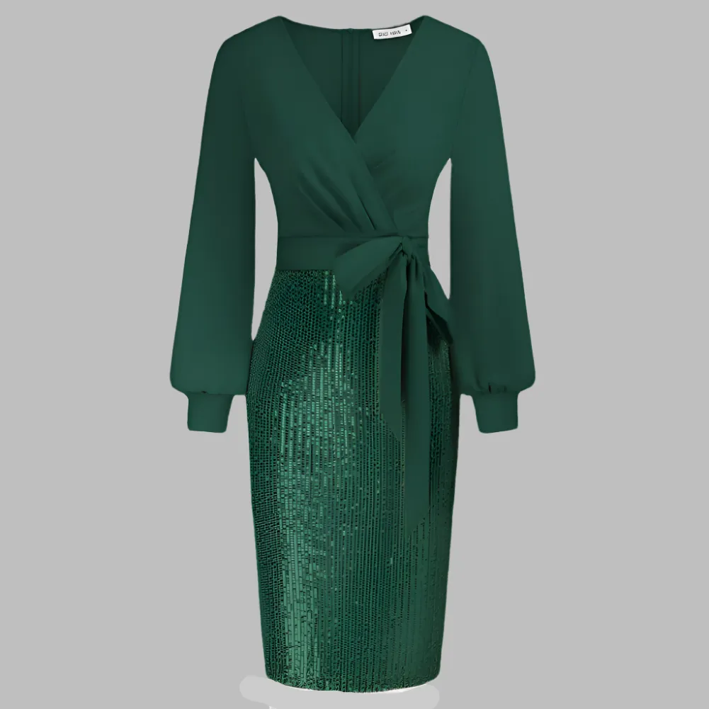 Vienne – Ruched Paillettenkleid für Damen