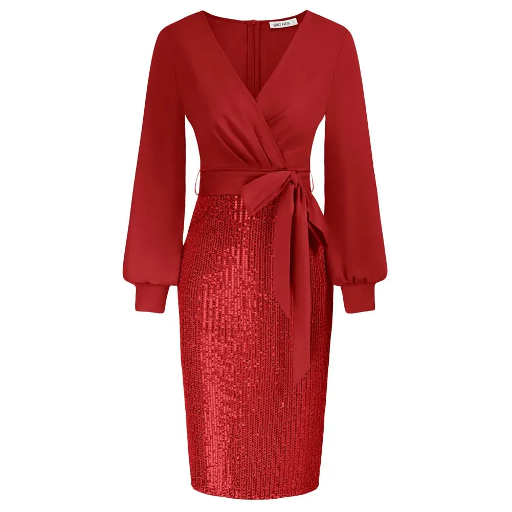 Vienne – Ruched Paillettenkleid für Damen