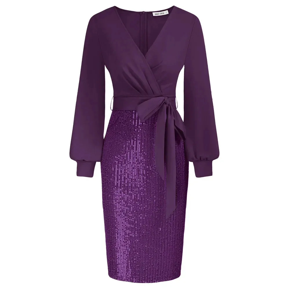 Vienne – Ruched Paillettenkleid für Damen