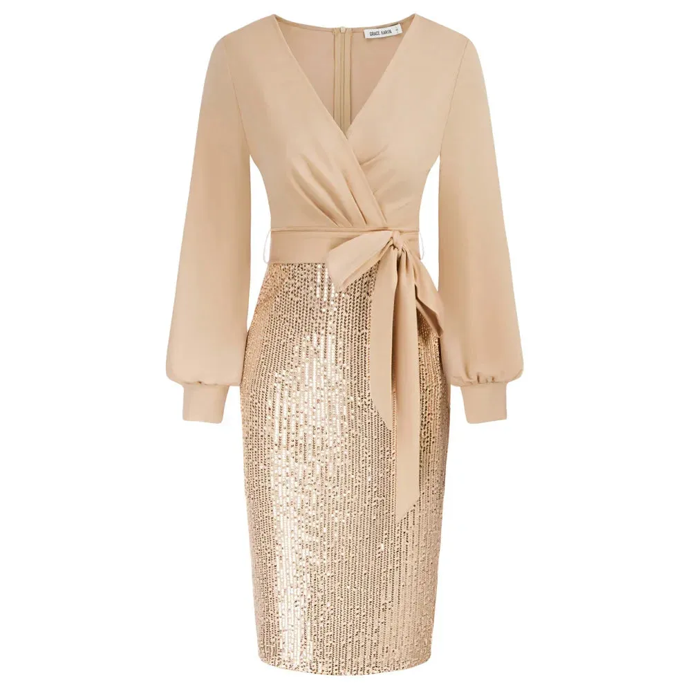 Vienne – Ruched Paillettenkleid für Damen