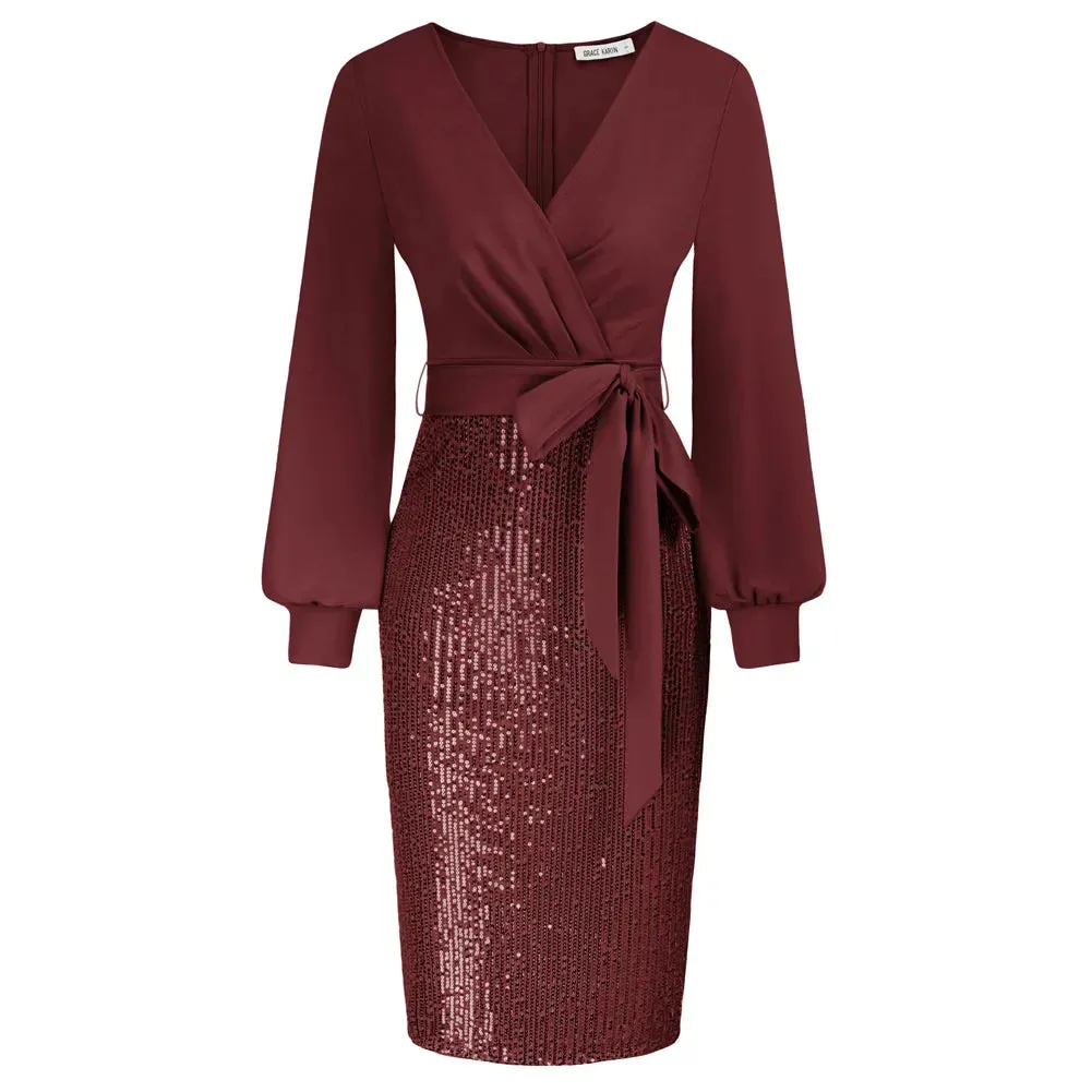 Vienne – Ruched Paillettenkleid für Damen