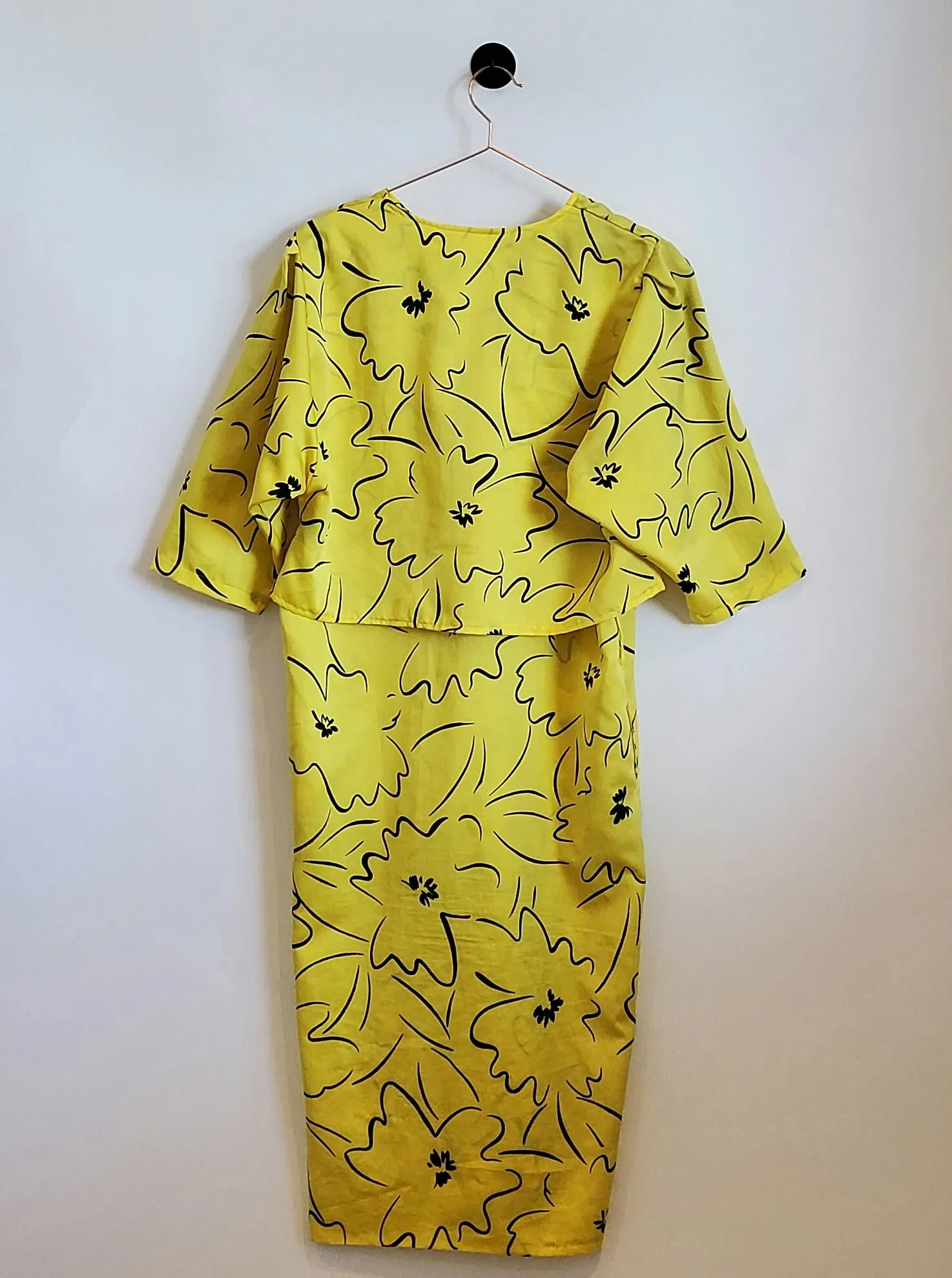 Vintage 80s Funky Print Batwing Dress | Size 10