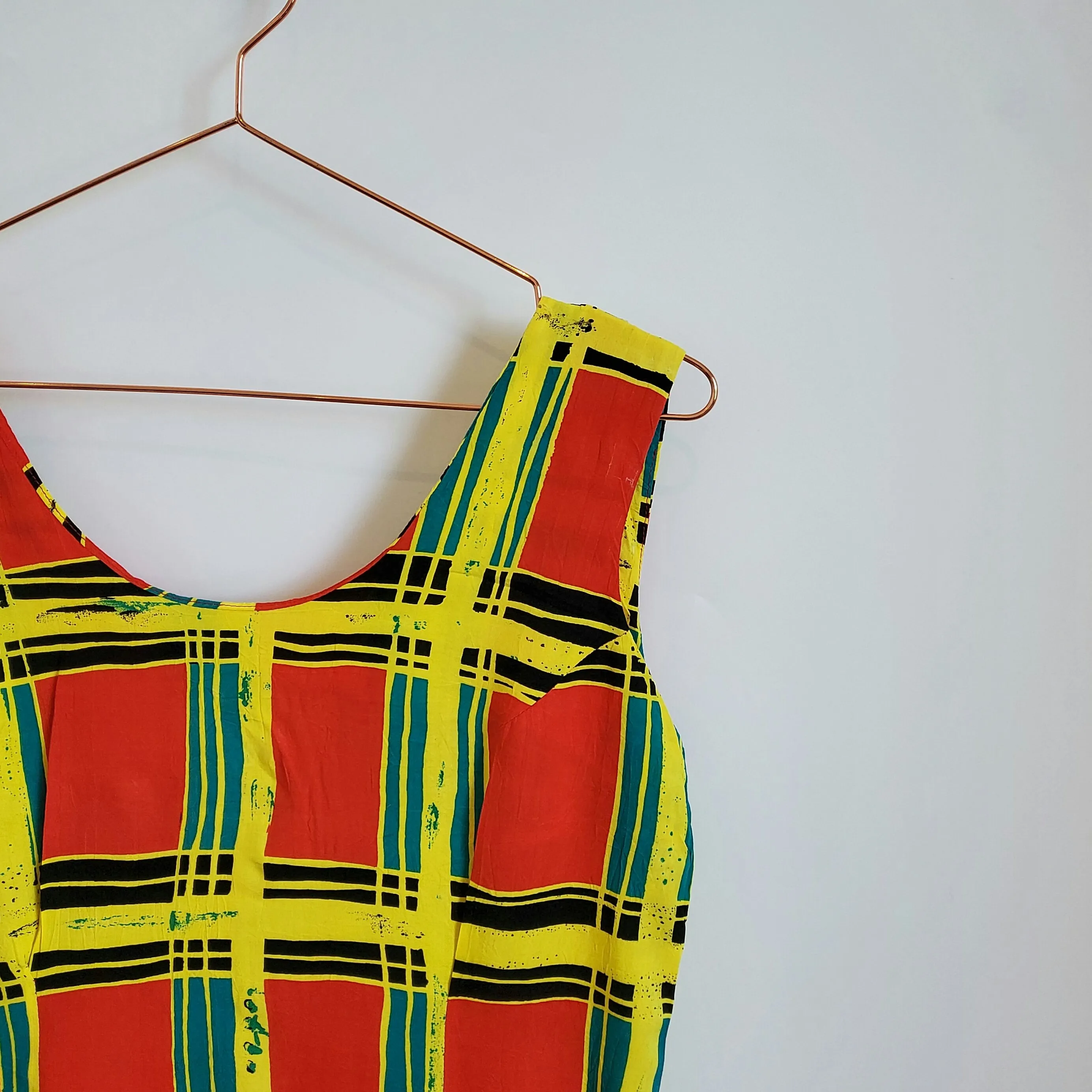 Vintage 90s Funky Pattern Mini Dress | Size 8