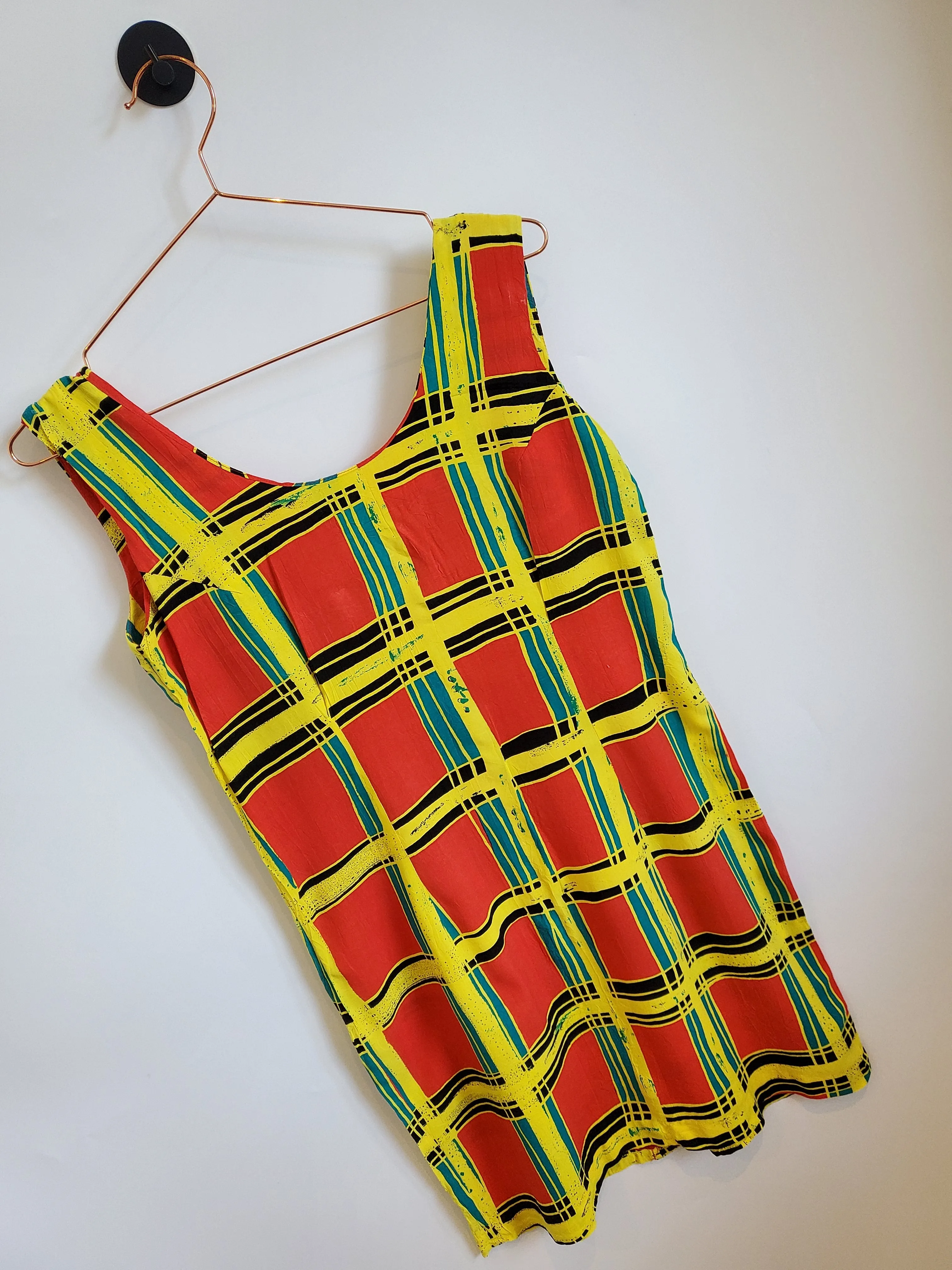 Vintage 90s Funky Pattern Mini Dress | Size 8