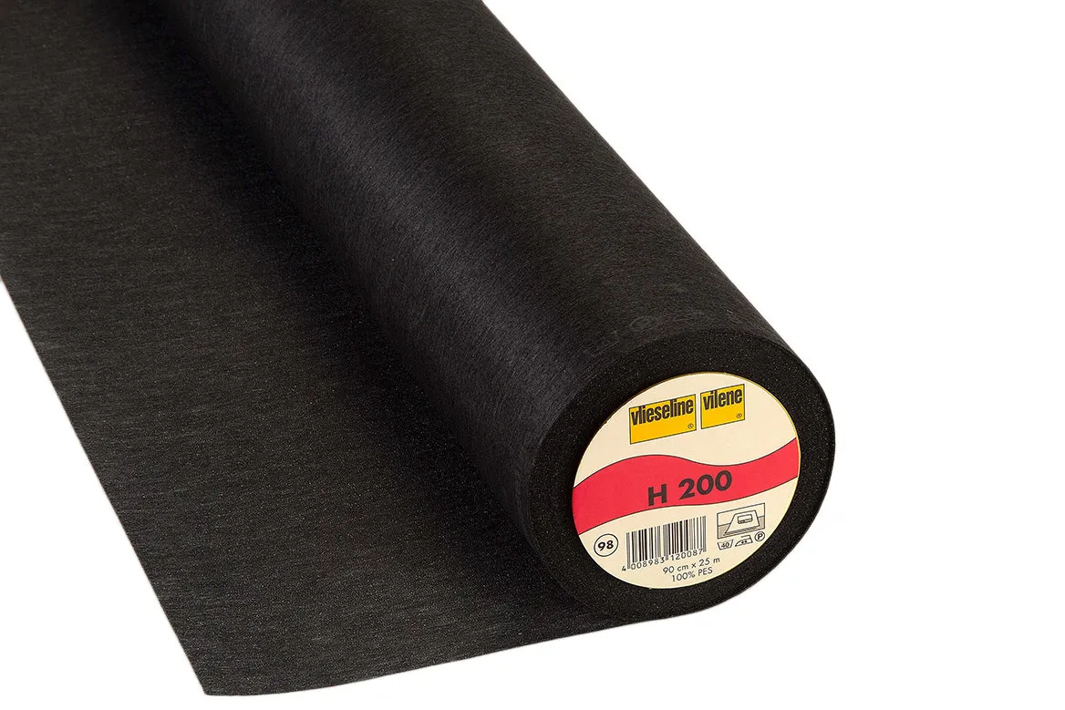 Vlieseline H200 Black - Softline Iron-On Interfacing Lightweight