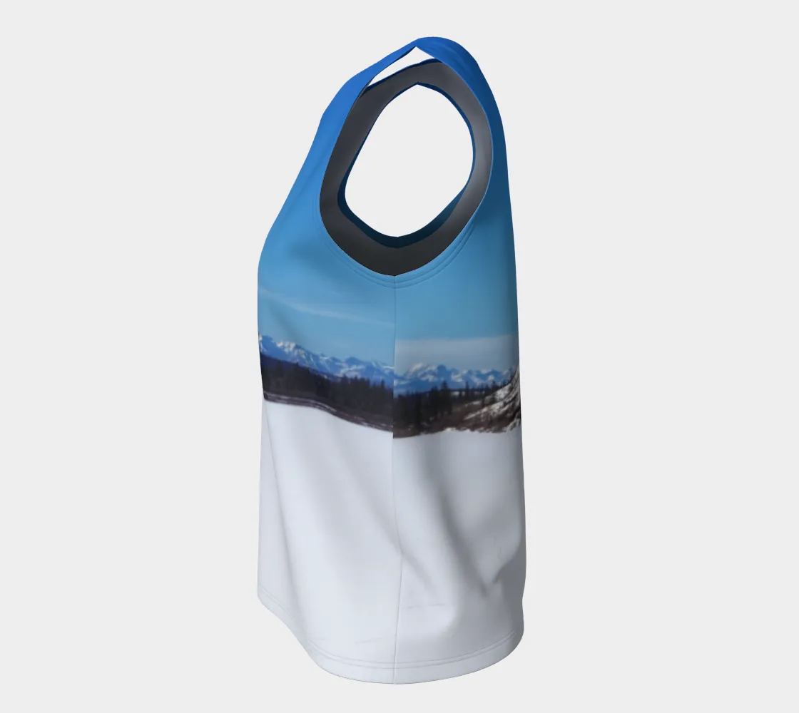 Women's All-Over Loose Long Tank Top - Glenmore Reservoir Winter