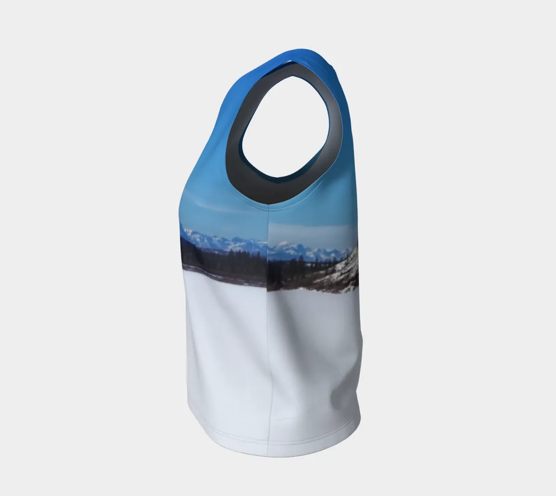 Women's All-Over Loose Long Tank Top - Glenmore Reservoir Winter