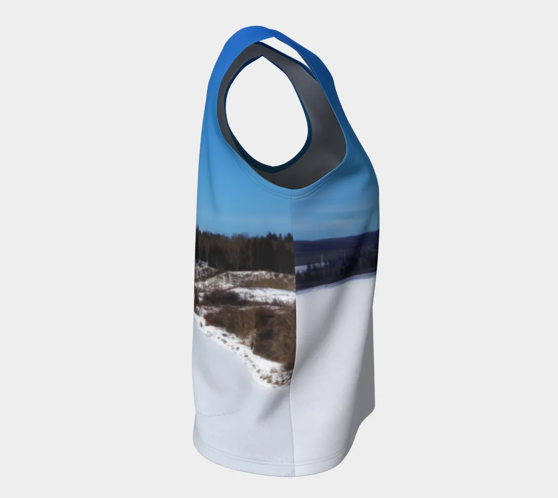 Women's All-Over Loose Long Tank Top - Glenmore Reservoir Winter