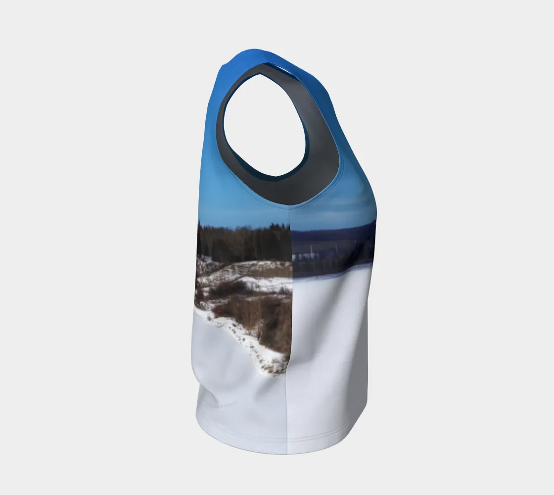 Women's All-Over Loose Long Tank Top - Glenmore Reservoir Winter