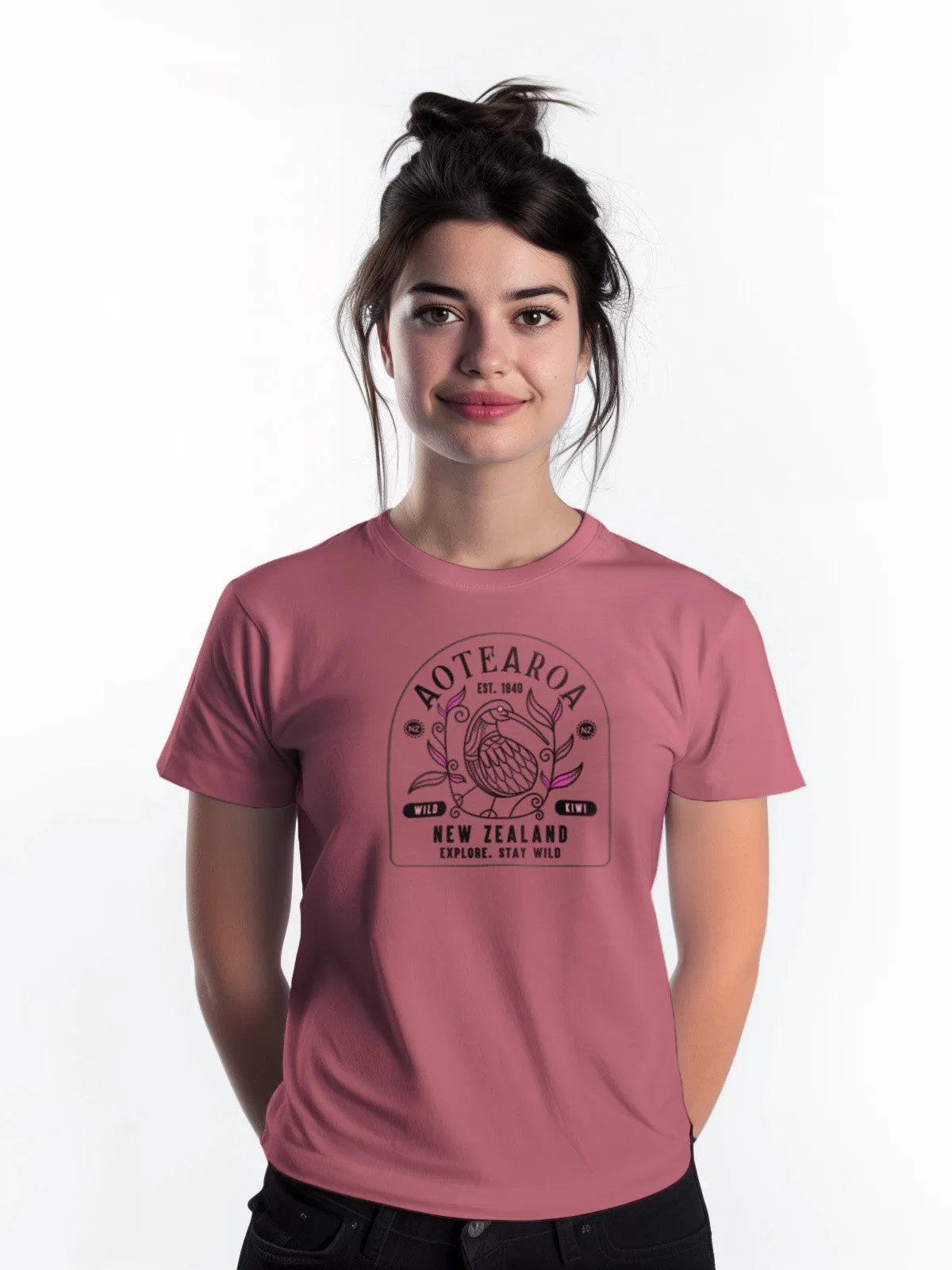 Womens New Zealand T Shirt - Nouveau Kiwi