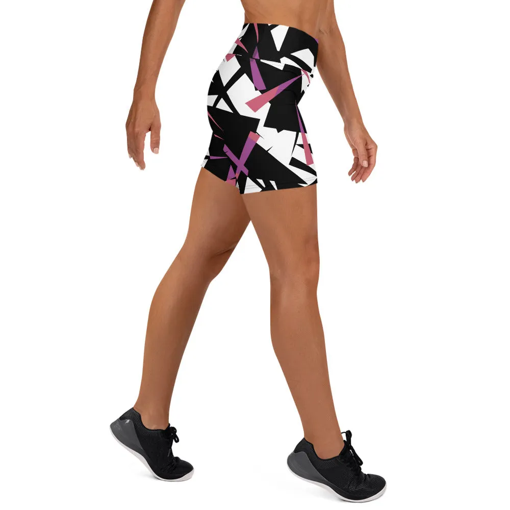 Yoga Shorts Geo Pink and Purple