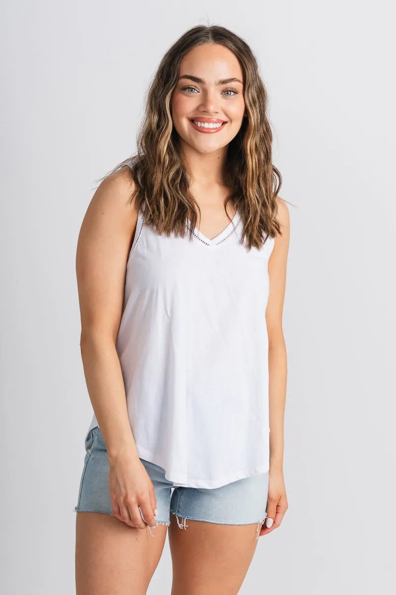 Z Supply Vagabond lace tank top white