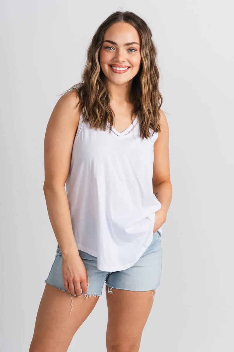 Z Supply Vagabond lace tank top white