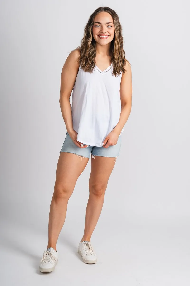 Z Supply Vagabond lace tank top white